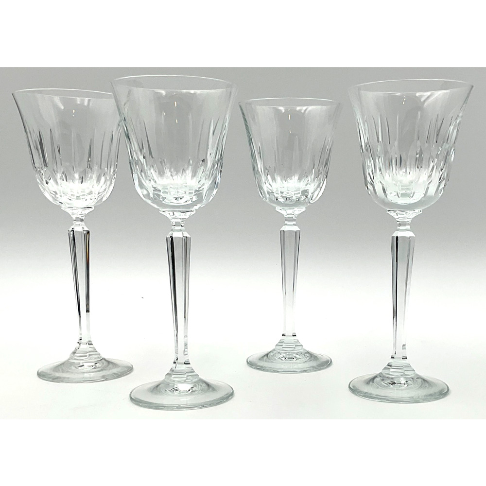 Mikasa Park Avenue Lead Crystal Wine Glasses Set of Four Brand New Vintage 8"